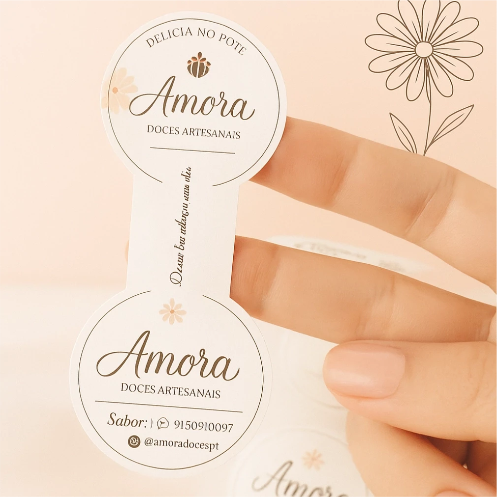 350 unidades - Mini Lacre Adesivo para Sacolas Personalizado 6x3cm